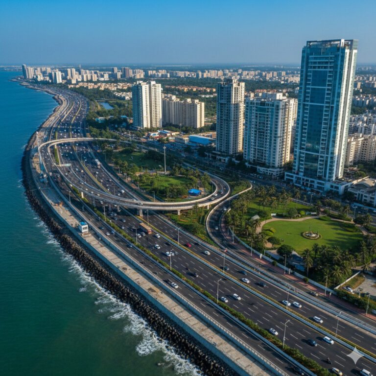 Kharghar Coastal Road Connectivity Route View